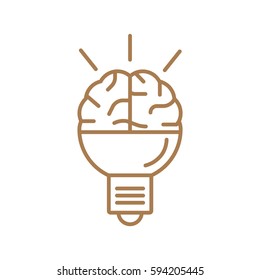 Brain idea icon flat.