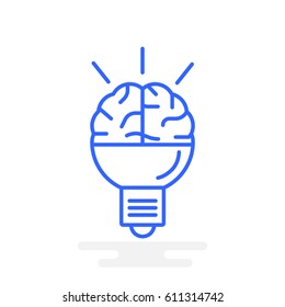  Brain idea icon flat.