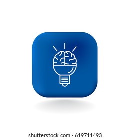  Brain idea icon flat.