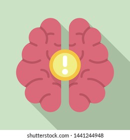 Brain idea icon. Flat illustration of brain idea vector icon for web design