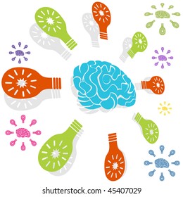 Brain idea icon isolated on a white background.