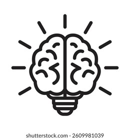 Brain idea icon Line Art Logo set