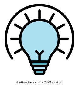 Brain idea icon outline vector. Critical think. Mind skill color flat