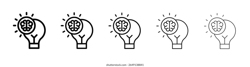 Icono de idea cerebral ilustración simple logo art