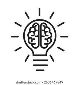 Brain idea icon Thin line illustration