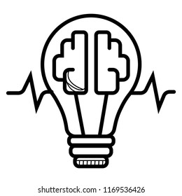 Brain idea icon vector
