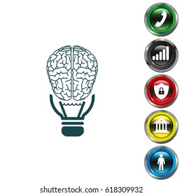 Brain idea icon. vector illustration