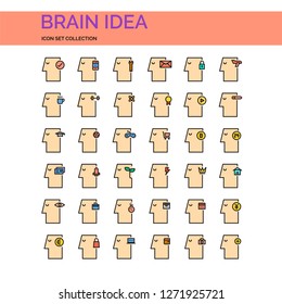 Brain Idea Icons Set. UI Pixel Perfect Well-crafted Vector Thin Line Icons. The illustrations are a vector.