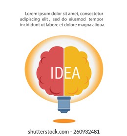 brain and idea  /  illustration / background / greeting card