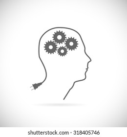 Brain idea illustration isolated on a white background