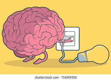 Brain idea illustration. Mental power vector concept