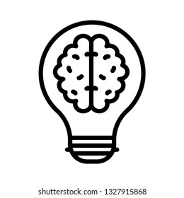 brain idea line icon 