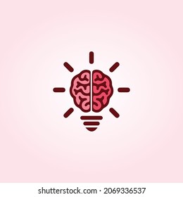 brain and idea logo design template