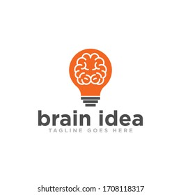 Vector de diseño de logotipos de ideas del cerebro