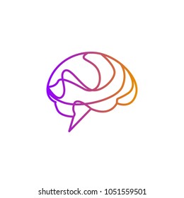 Brain Idea Logo Icon Template Design. Vector Illustration