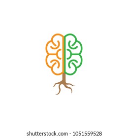 Brain Idea Logo Icon Template Design. Vector Illustration