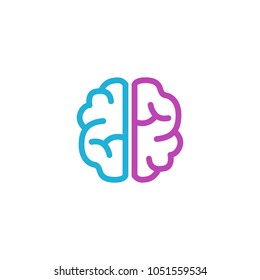 Brain Idea Logo Icon Template Design. Vector Illustration
