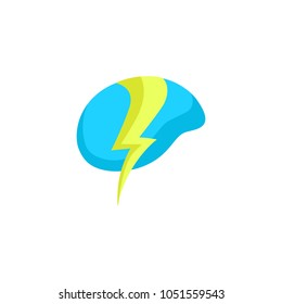 Brain Idea Logo Icon Template Design. Vector Illustration