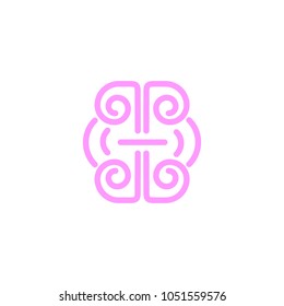 Brain Idea Logo Icon Template Design. Vector Illustration