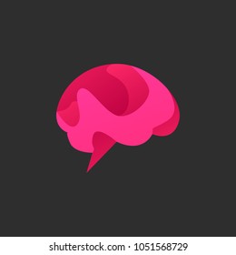Brain Idea Logo Icon Template Design with black background. Vector Illustration