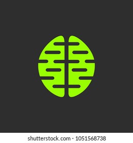 Brain Idea Logo Icon Template Design with black background. Vector Illustration