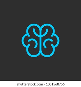 Brain Idea Logo Icon Template Design with black background. Vector Illustration