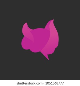 Brain Idea Logo Icon Template Design with black background. Vector Illustration