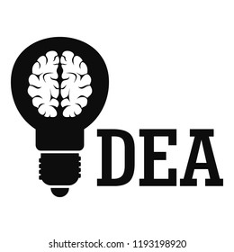 Brain idea logo. Simple illustration of brain idea vector logo for web design isolated on white background