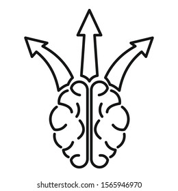 Brain idea opportunity icon. Outline brain idea opportunity vector icon for web design isolated on white background