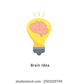 Brain Idea Vector Flat Icon Design illustration Symbol on White background EPS 10 File 