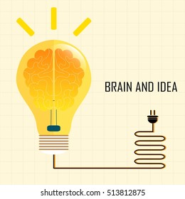 brain and idea vector illustration