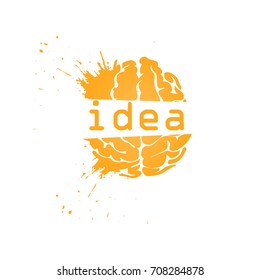 Brain idea vector illustration, center can be used as a logo place .