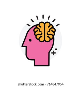 Brain ideas concept Isolated Line Vector Illustration editable Icon