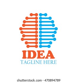 Brain , Ideas, Creative mind vector logo design template