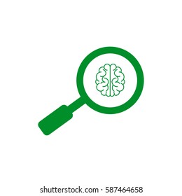 Brain ikon Vector. Search ikon vector on white background. Green icon.