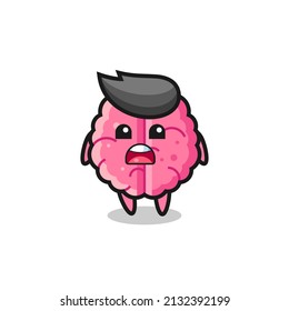 brain illustration with apologizing expression, saying I am sorry , cute style design for t shirt, sticker, logo element