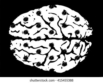 Brain illustration and concept background. Creative brain concept background design for poster, flyer, cover brochure. 