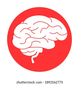 Brain illustration icon for web design isolated on white background