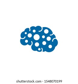 Brain illustration logo design vector template