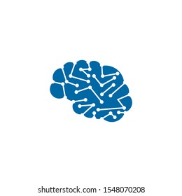 Brain illustration logo design vector template