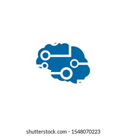 Brain illustration logo design vector template