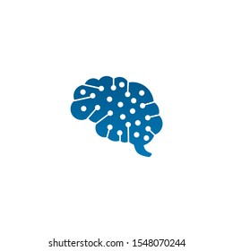 Brain illustration logo design vector template