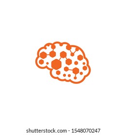 Brain illustration logo design vector template