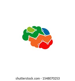 Brain illustration logo design vector template