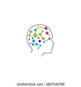 Brain illustration logo  vector template 