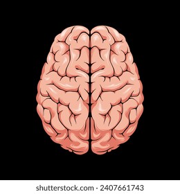 ilustración cerebral en fondo negro