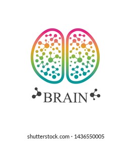 Brain illustration vector icon Logo of idea,think design template 
