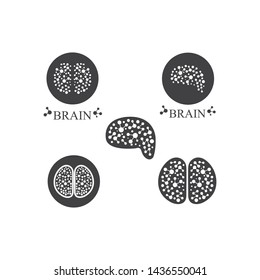 Brain illustration vector icon Logo of idea,think design template