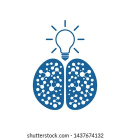Brain illustration vector icon Logo of idea,think design template