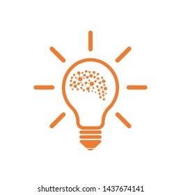 Brain illustration vector icon Logo of idea,think design template